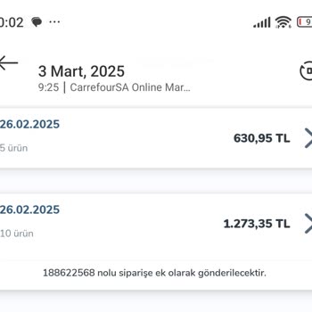 Carrefour SA Sipariş Teslimatında Sürekli Gecikme Ve İlgisizlik