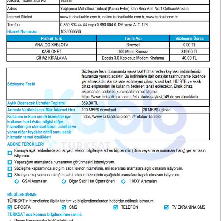 Sözleşmedeki Ücreti Aşan Fatura Ve Kötü Hizmet