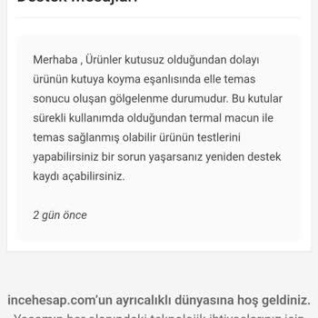 Müşteri Memnuniyetsizliği: İnce Hesap'tan Gelen Ayıplı Ürün Ve Yetersiz Destek