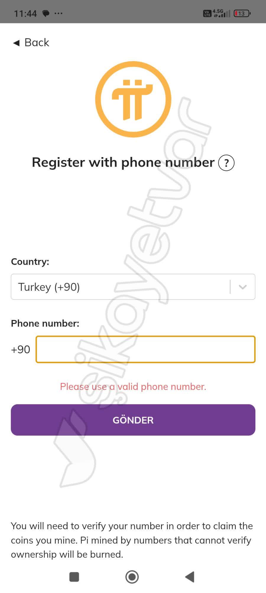 Pi Network Pi Coin Uygulaması Giriş Sorunu: Geçersiz Numara Hatası ...