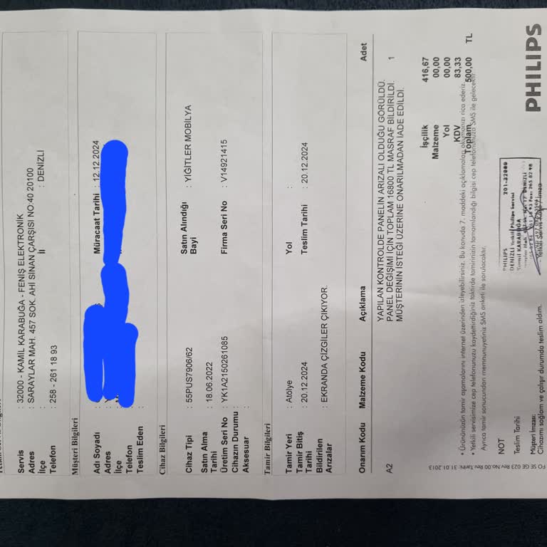 Philips TV'nin Erken Ekran Arızası