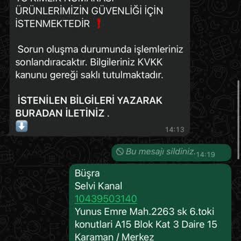 Kişisel Bilgilerimin İzinsiz Kullanımıyla İlgili Önlem Talebi