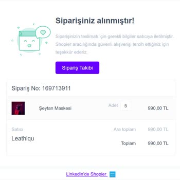 Shopier Leathiqu Bestellung nicht geliefert und keine Kontaktmöglichkeit für Rückerstattung