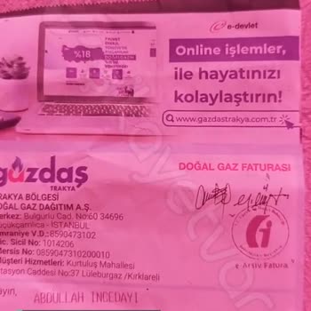 Gazdaş Trakya Bölgesi Yüksek Fatura Bedeli