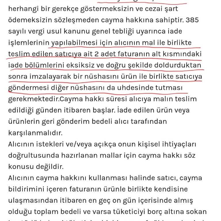 By Tuğçe Kaya İade Hakkıma Engel Olunuyor