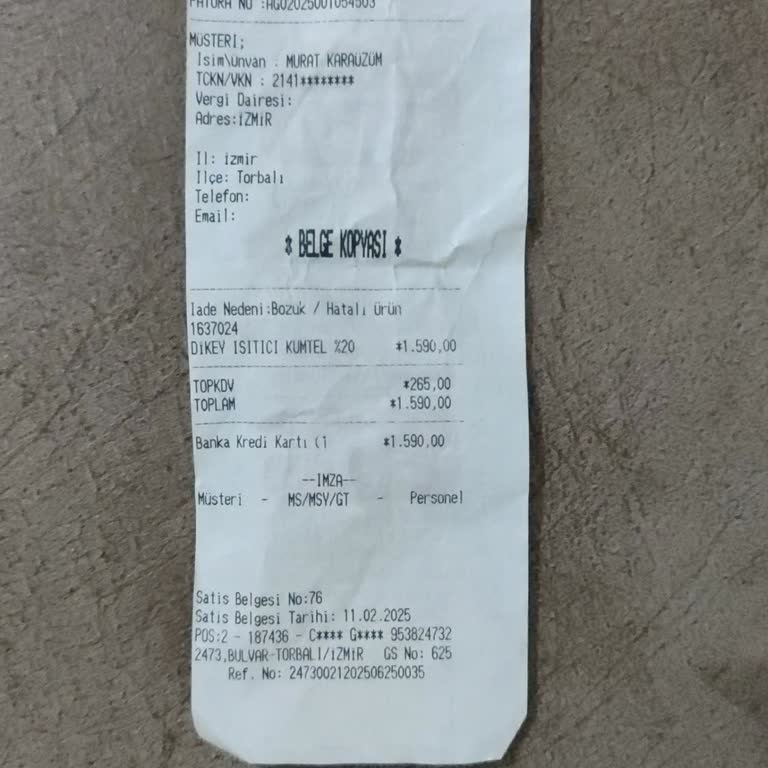 BİM'den Alınan Kumtel Isıtıcı İçin İade Sorunu