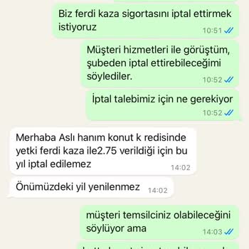 Zorunlu Olmayan Sigorta İptal Talebi Reddedildi