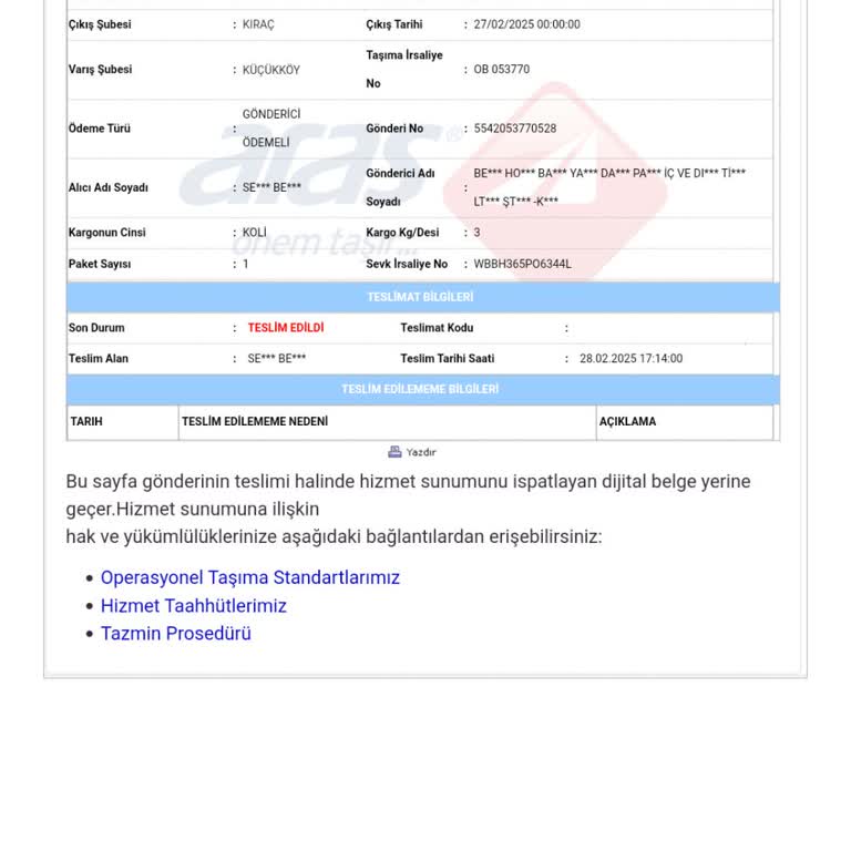 Teslim Edilmeyen Kargo: Aras Kargo'nun Yanıltıcı Takip Bilgileri