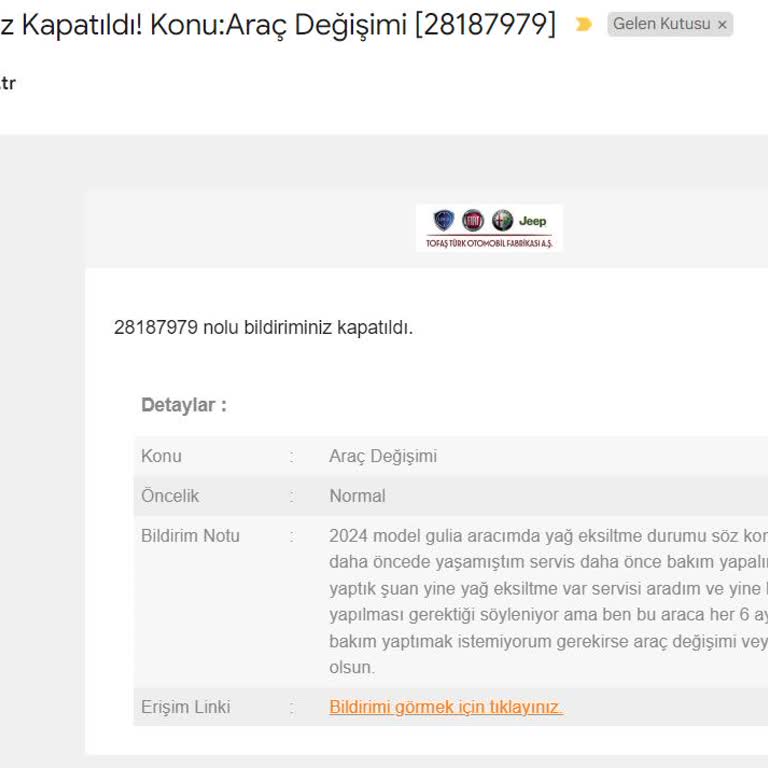 Yeni Araçta Sürekli Yağ Değişimi Uyarısı