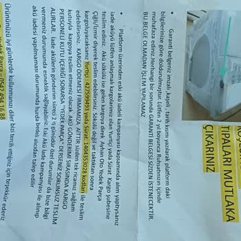 Yanlış Akü Tavsiyesi Ve İade Sorunu