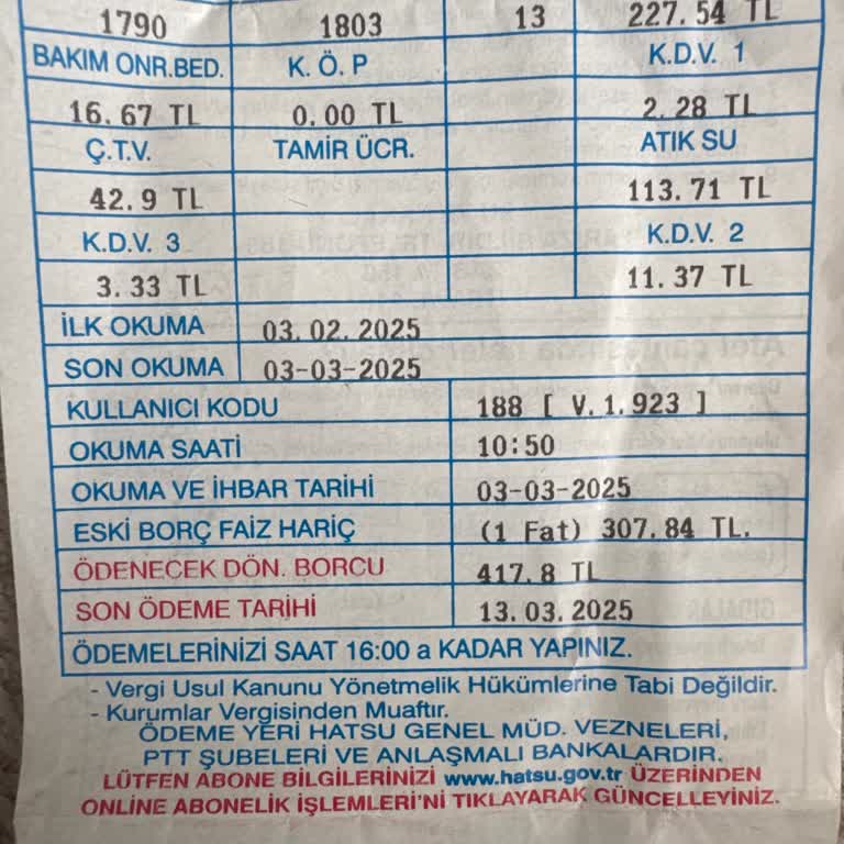 Yüksek Su Faturaları Ve Ek Ücretler