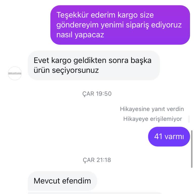 Semih Kurtulmuş Fashion Değişim Süresi Belirtilmeden Mağdur Edildim