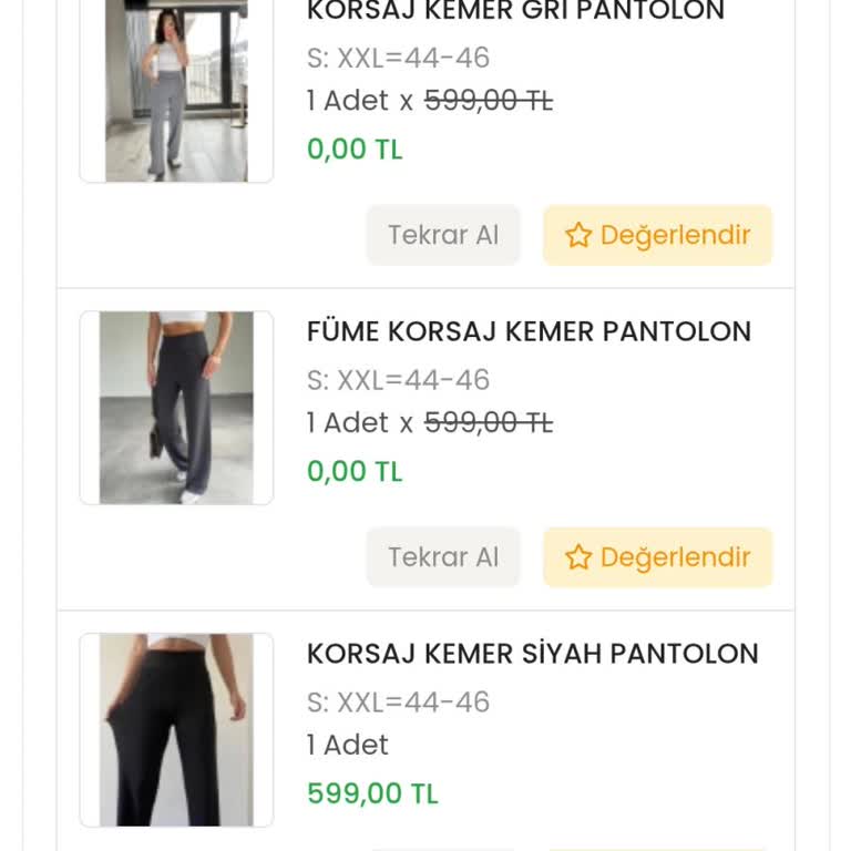 AREL Moda'dan Aldığım Pantolonlara Ulaşamıyorum