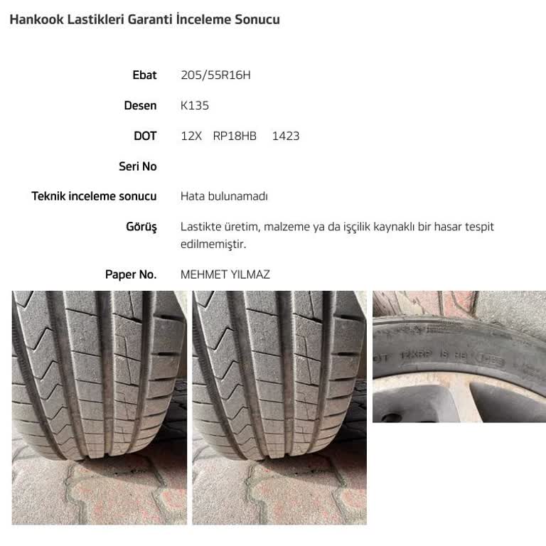 Hankook Lastiklerde Güven Sorunu