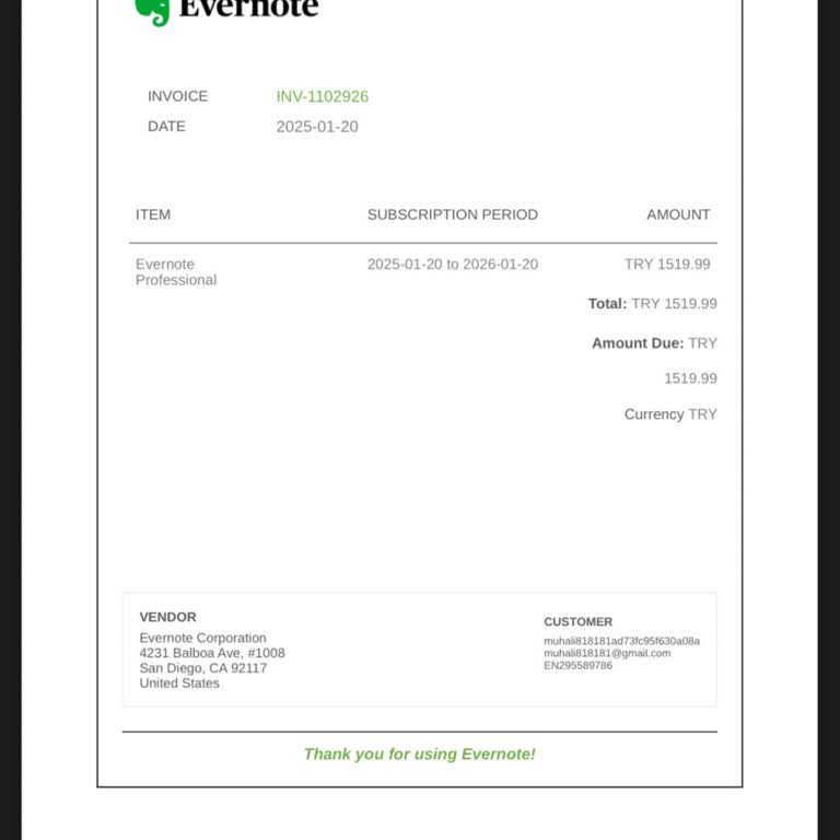 Evernote Charged Me Without Consent – I Demand a Refund