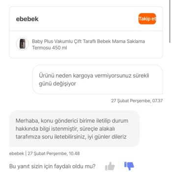 Ebebek Siparişinde İade Ve Fiyat Farkı Sorunu