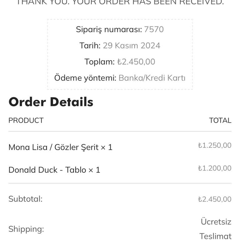Sipariş Bilgisi Ve Para İadesi Bekleyen Müşteri
