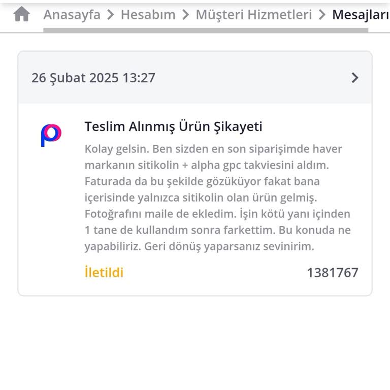 Yanlış Ürün Geldi Müşteri Hizmetleri Çözüm Sunmuyor