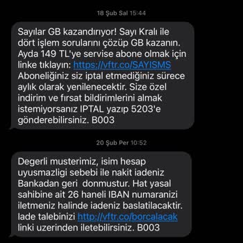 Vodafone Faturasında Haksız 3780 TL Kesinti