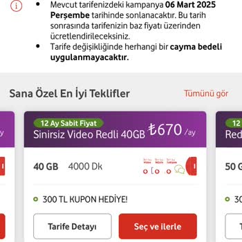 Vodafone'dan Eşitsiz Tarife Fiyatlandırması