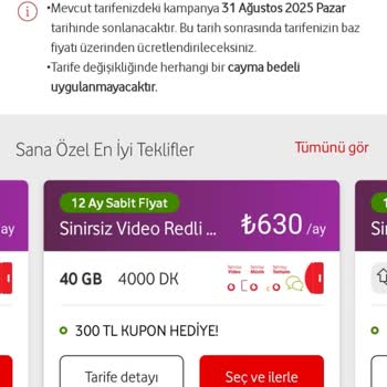 Vodafone'dan Eşitsiz Tarife Fiyatlandırması
