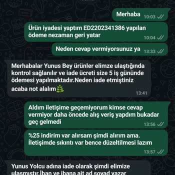 Müşteri Hizmetlerinde Yetersizlik Ve İade Sorunu