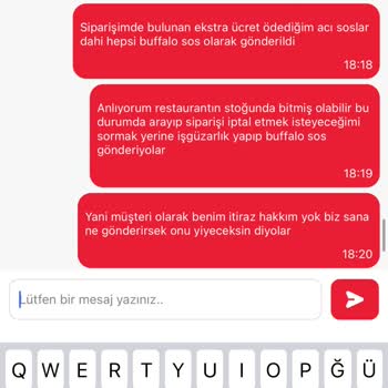 Yanlış Sos Gönderimi Ve Yetersiz Müşteri Hizmeti