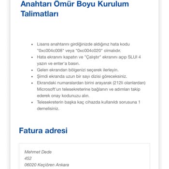 Yanlış Ve Kullanılmış Windows Lisansı Sorunu