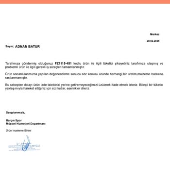 Defolu Ürün Sorunu Ve İade Talebi