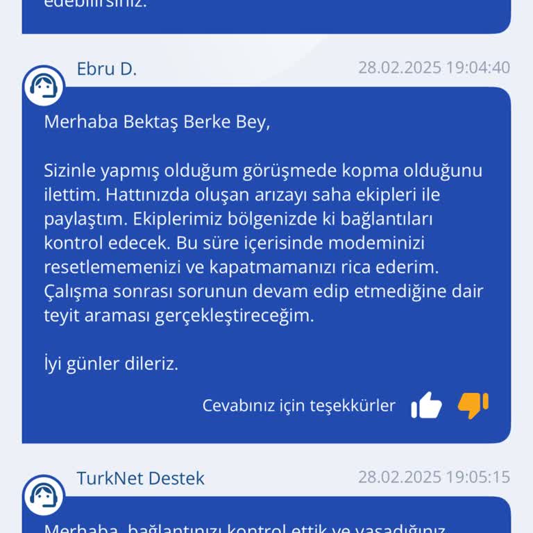TurkNet Teknik Destek Sorunu