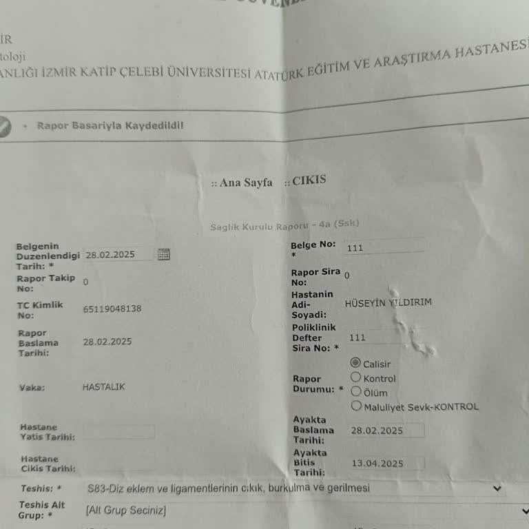 E-Nabız'da Görünmeyen Rapor Mağduriyeti