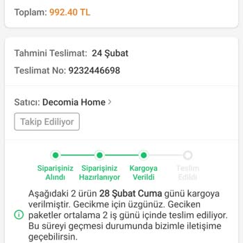 Decomia Home Trendyol ve Aras Kargo Arasında Kaybolan Sipariş: Müşteri Mağduriyeti