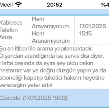 Sürekli Kesilen Telefon Hizmeti Ve Faturalandırma Sorunu