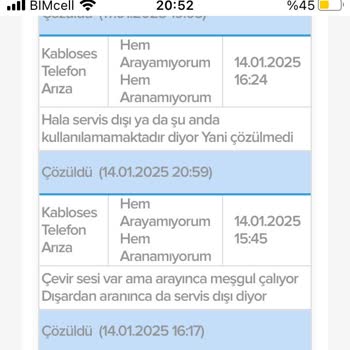 Sürekli Kesilen Telefon Hizmeti Ve Faturalandırma Sorunu