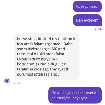 Kapıya Gelmeyen Sipariş Ve İade Sorunu