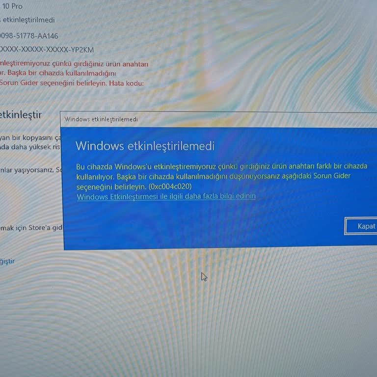 Yanlış Windows 10 Pro Key Satışı