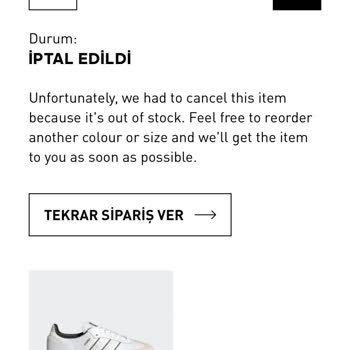 Adidas Siparişimde Stok Sorunu Ve İptal Şoku