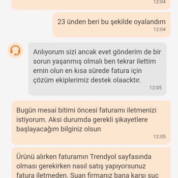 Trendyol'dan Fatura Talebim Sürekli Erteleniyor