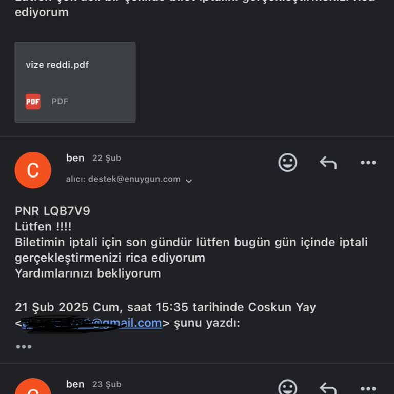 İade Talebime Yanıt Vermeyen Enuygun Firması