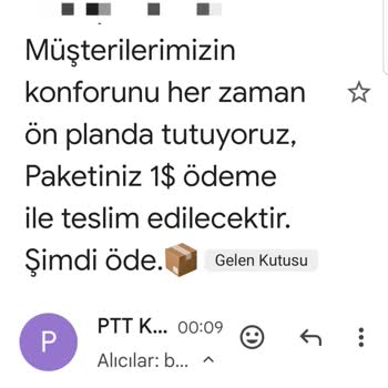 PTT Adına Gelen Sahte E-postalarla Mağduriyet