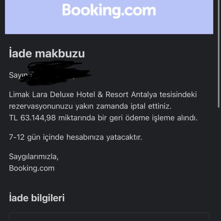 Rezervasyon İptali Sonrası Haksız Kesinti