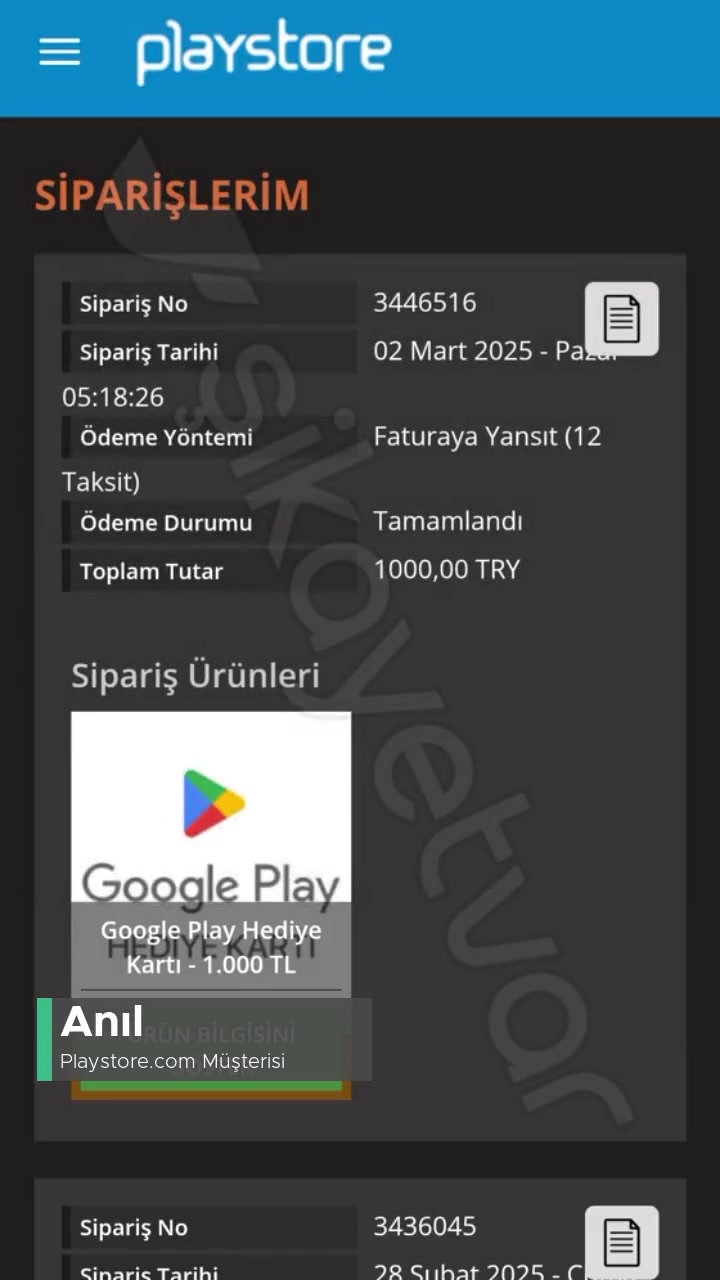 Playstore.com'dan Alınan Kodum Teslim Edilmedi! videonun kapak resmi