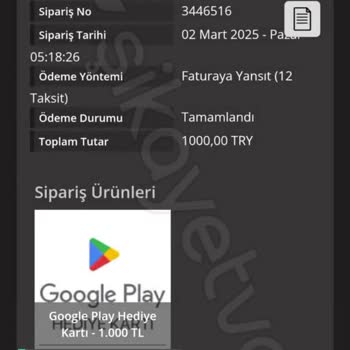 Playstore.com'dan Alınan Kodum Teslim Edilmedi!