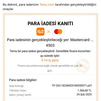 İade Edilmeyen Para Ve Güvensiz Hizmet