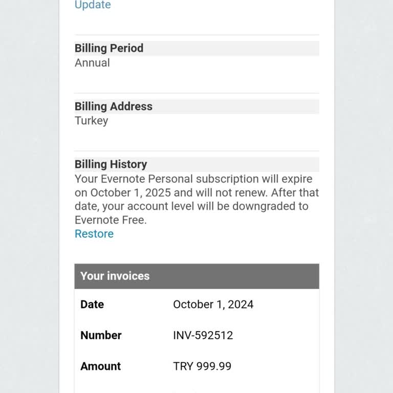 Evernote, cobro no autorizado y problema de cancelación