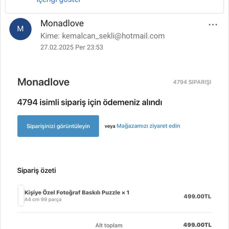Kişiye Özel Yapboz Siparişim Nerede?