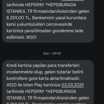 İade Sürecinde Aksaklık Ve Müşteri Hizmetleri Sorunu