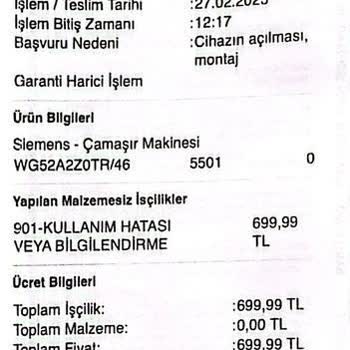 Kırık Çamaşır Makinesi Ve İlgisiz Müşteri Hizmetleri
