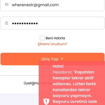 Hesabımın Nedensiz Kapatılması Ve Uzaklaştırma