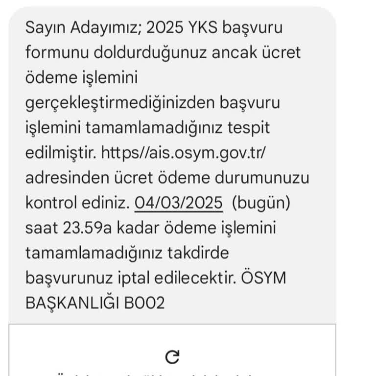 ÖSYM YKS Başvuru Mesajı Hakkında Şüphe Ve Endişe